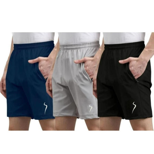 Combo of 4 Men's Cotton Polyester Shorts